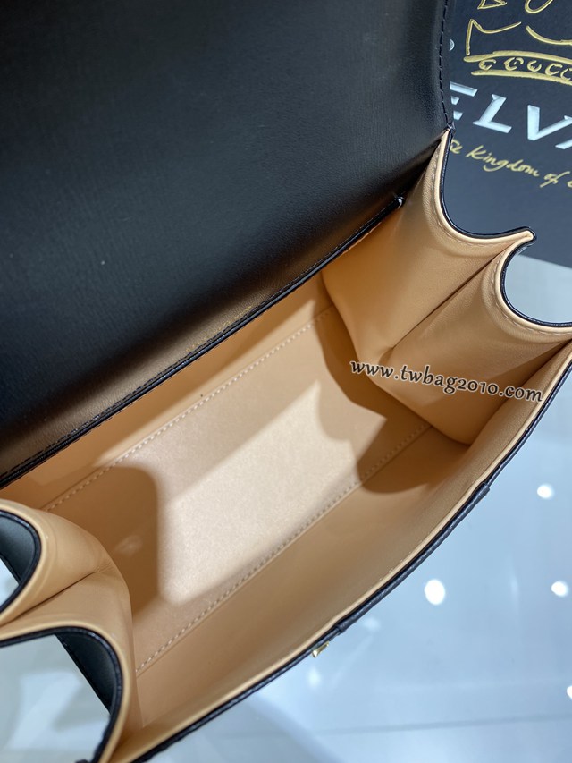 Delvaux新款雙環頂級brilliant box皮黑金手提女包 德爾沃專櫃brilliant小號手袋 bxs1097